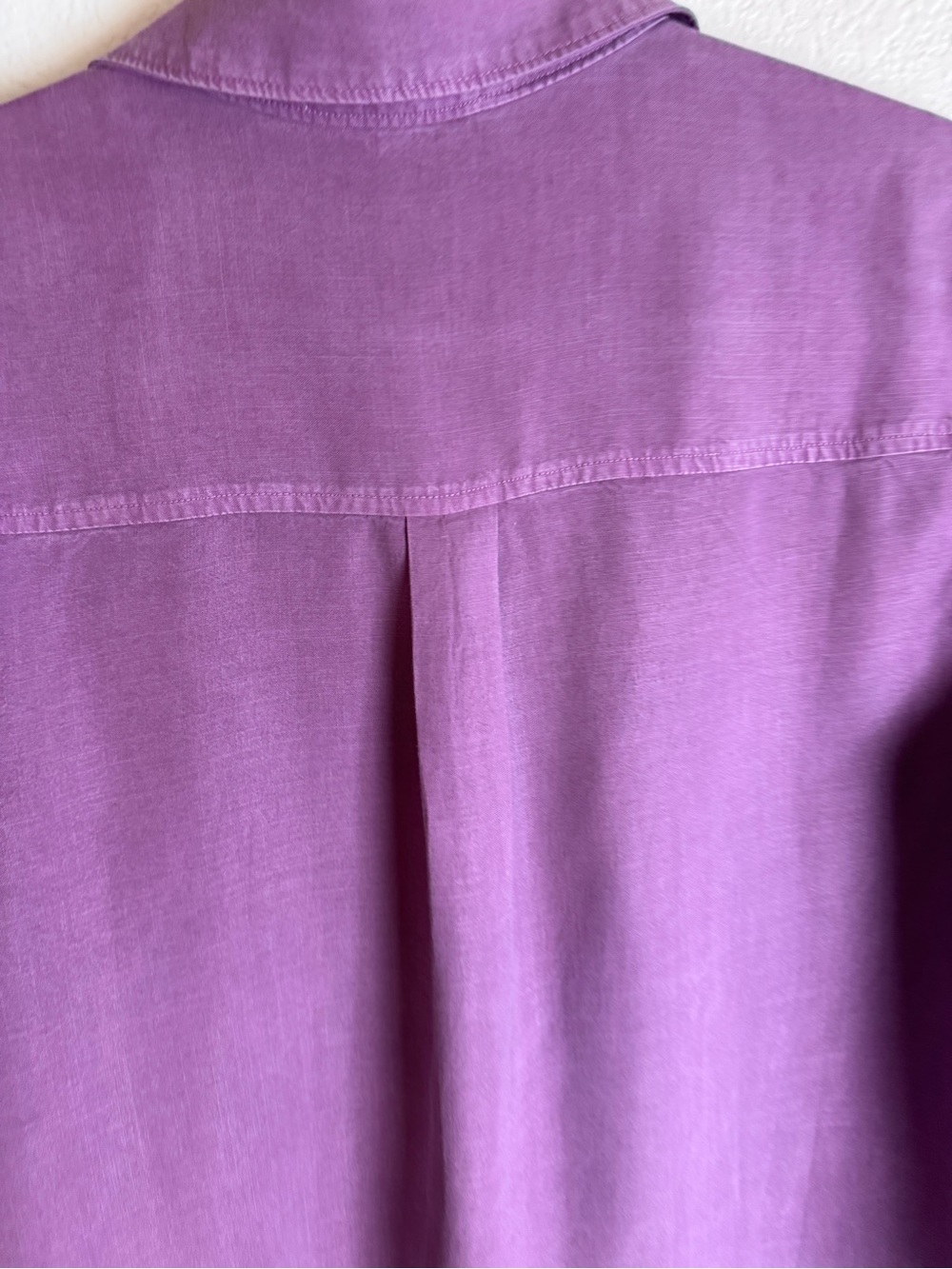 Cloth & Stone Purple Solid Woven Lyocell Pleated Button-Up Shirt Size M - Picture 11 of 13